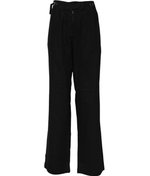 Ermanno Scervino Black Straight Fit High Waist Pants