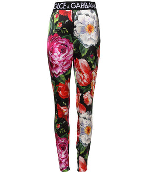 Dolce & Gabbana Multicolor Floral Legging Stretch Waist Pants