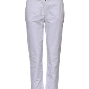 Dolce & Gabbana White Cotton Stretch Mid Waist Jeans