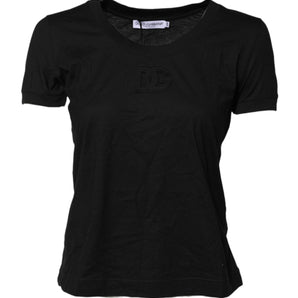 Dolce & Gabbana Black Cotton Short Sleeves Round Neck T-shirt