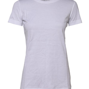 Dolce & Gabbana White Cotton Short Sleeves Round Neck T-shirt