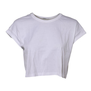 Dolce & Gabbana White Cotton Short Sleeves Cropped T-shirt