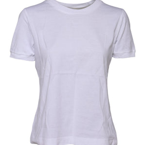 Dolce & Gabbana White Cotton Round Neck Short Sleeves T-shirt