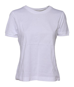 Dolce & Gabbana White Cotton Round Neck Short Sleeves T-shirt