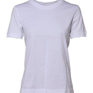 Dolce & Gabbana White Cotton Round Neck Short Sleeves T-shirt