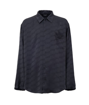 Balenciaga Gray Viscose Dress Shirt