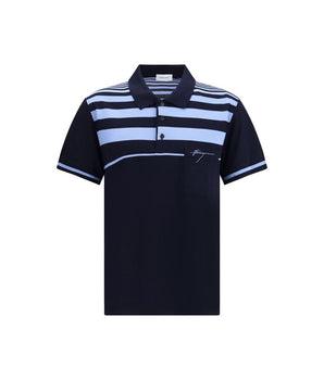 Ferragamo Blue Cotton Polo Shirt