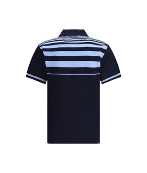 Ferragamo Blue Cotton Polo Shirt