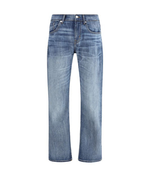 7FOR Blue Cotton Straight-Leg Jeans