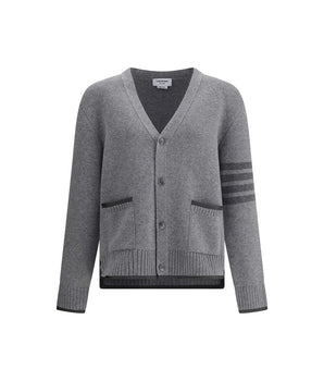Thom Browne grey merino wool cardigan