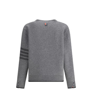 Thom Browne grey merino wool cardigan