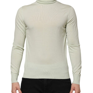 Dolce & Gabbana Mint Green Wool Turtleneck Pullover Sweater