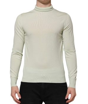 Dolce &amp; Gabbana Mint Green Wool Turtleneck Pullover Sweater