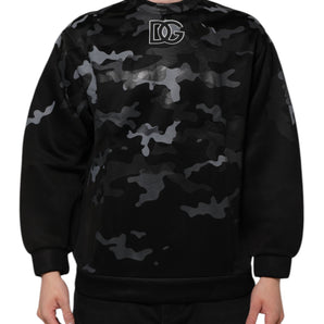 Dolce & Gabbana Black Camouflage Pullover Sweatshirt Sweater