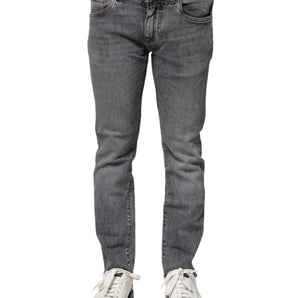 Dolce & Gabbana Gray Cotton Skinny Men Denim Trouser Jeans