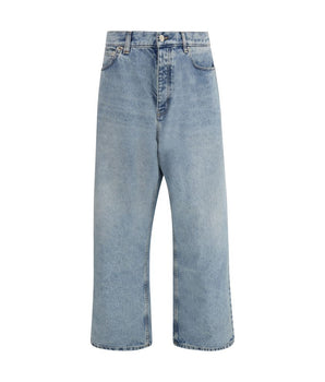 Balenciaga Light Blue Cotton Relaxed Fit Jeans