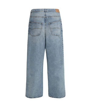Balenciaga Light Blue Cotton Relaxed Fit Jeans