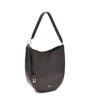 Ferragamo Brown Calf Leather Bos Taurus Shoulder Bag