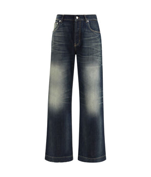 Alexander McQueen Blue Cotton Jeans Denim