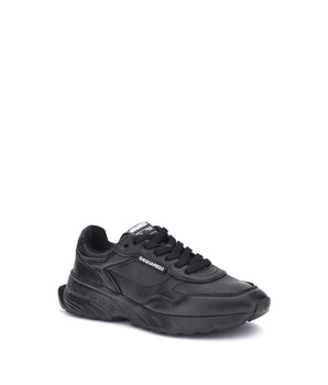 Dsquared² Black Calf Leather Bos Taurus Athletic Sneakers