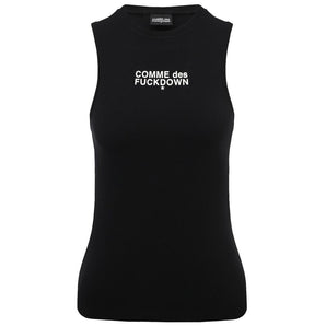 Comme Des Fuckdown Black Cotton Tops & T-Shirt
