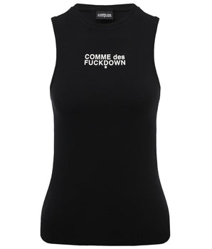 Comme Des Fuckdown Black Cotton Women Tank Top