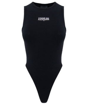 Comme Des Fuckdown Black Cotton Women T-Shirt