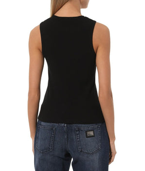 Comme Des Fuckdown Black Cotton Women Tank Top