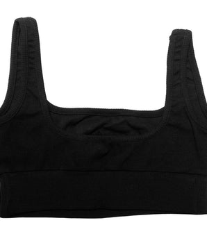 Comme Des Fuckdown Black Cotton Women Crop Top