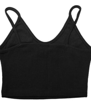 Comme Des Fuckdown Black Cotton Women Crop Top