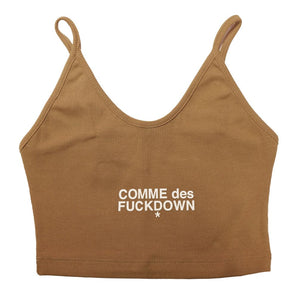 Comme Des Fuckdown Brown Cotton Tops & T-Shirt