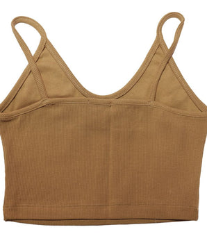 Comme Des Fuckdown Brown Cotton Women Crop Top