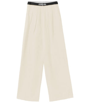 Comme Des Fuckdown Beige Polyester Women Palazzo Trousers