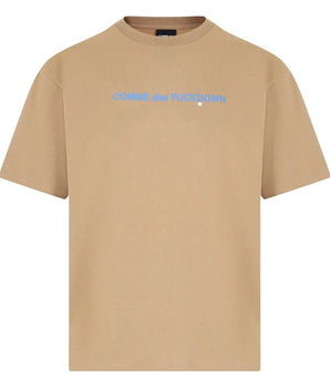 Comme Des Fuckdown Brown Cotton T-Shirt