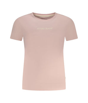 Guess Jeans Pink Cotton T-Shirt