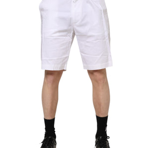 Dolce & Gabbana White Chinos Cotton Stretch Casual Shorts