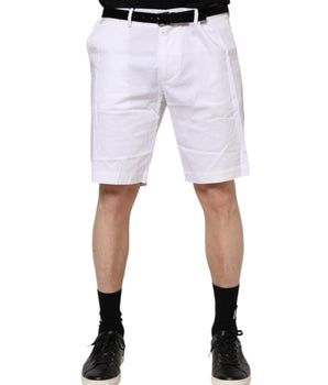 Dolce &amp; Gabbana White Chinos Cotton Stretch Casual Shorts