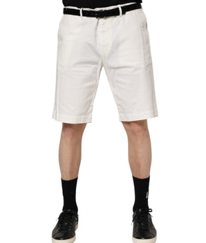 Dolce &amp; Gabbana White Chinos Cotton Stretch Men Casual Shorts