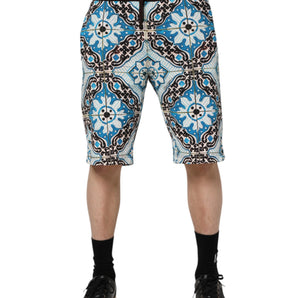 Dolce & Gabbana Multicolor Cotton Maiolica Print Bermuda Shorts