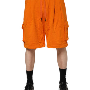 Dolce & Gabbana Orange Cotton Men Casual Cargo Bermuda Shorts