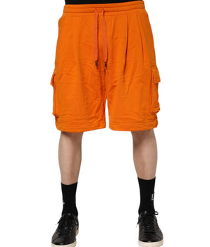 Dolce &amp; Gabbana Orange Cotton Men Casual Cargo Bermuda Shorts