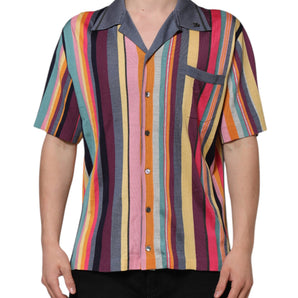 Dolce & Gabbana Multicolor Stripes Collared Men Polo T-shirt