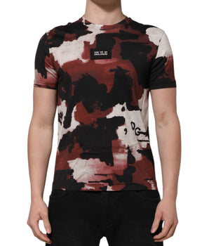 Dolce &amp; Gabbana Multicolor Camouflage Men Crew Neck T-Shirt