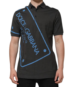 Dolce &amp; Gabbana Dark Gray Short Sleeve Collared Polo T-Shirt