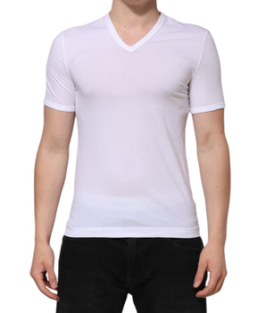 Dolce &amp; Gabbana White Short Sleeves V-neck Underwear T-shirt