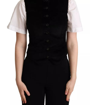 Dolce &amp; Gabbana Chaleco elegante con estampado de leopardo - Chaleco sin mangas