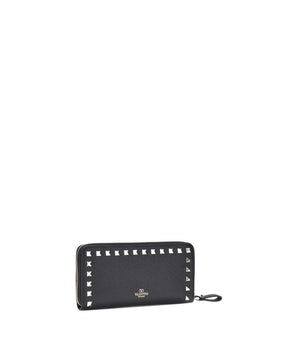Valentino Garavani Black Calf Leather Bos Taurus Wallet