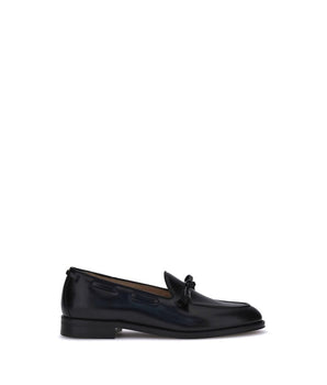 Valentino Garavani Black Calf Leather Bos Taurus Slip-On Loafers