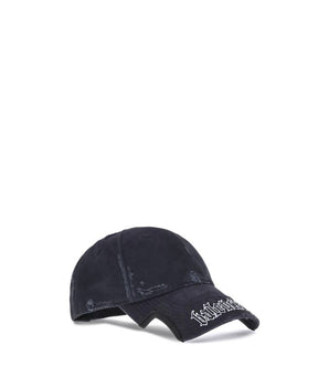Balenciaga Black Cotton Cap (Baseball Hat)