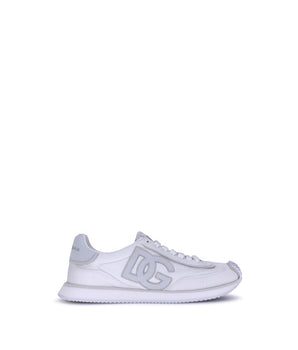 Dolce &amp; Gabbana White Fabric Low Top Sneakers